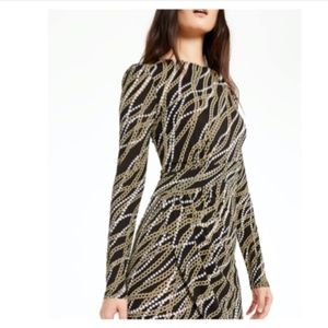 Michael Kors | Women's Chain Pearl Faux Wrap Dress